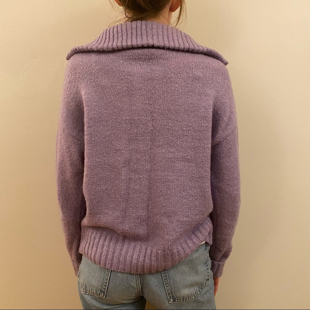 Lavender quarter zip sweater - Picture 3 of 7
